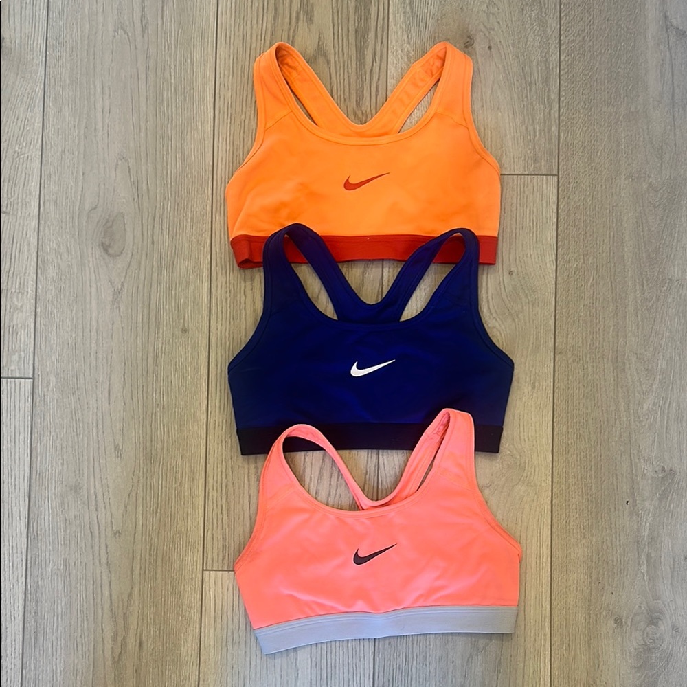 Nike Sports Bra Bundle - Orange, Blue, Pink